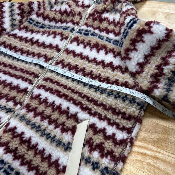 Rag & Bone NWT Fair Isle Sherpa Hoodie Size XL Full Zip Side Pockets Drawstring - Picture 6 of 10